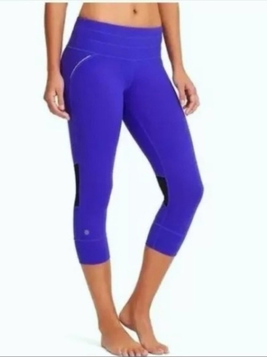 Athleta Pants - Athleta Purple Capri Leggings with Black Panels